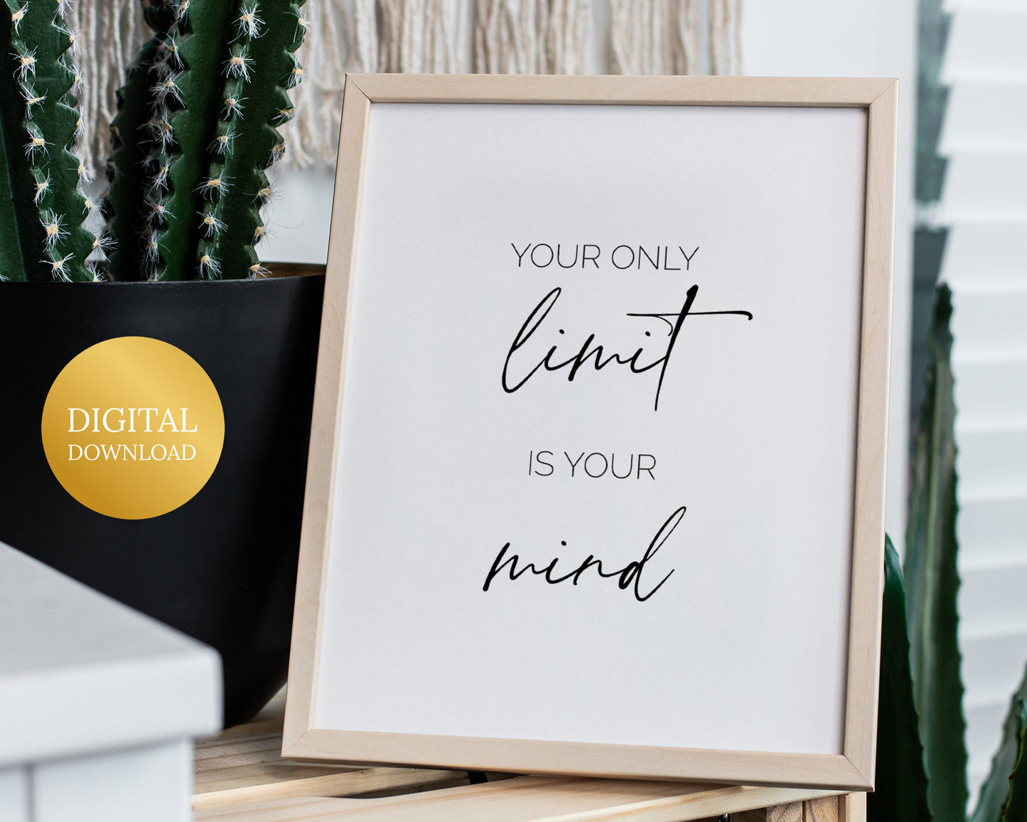 Printable office poster with powerful mindset quote