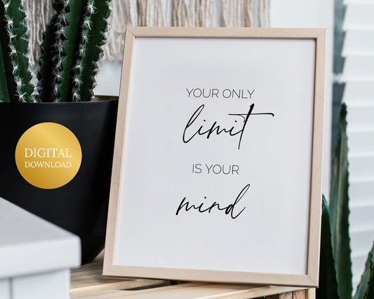 Printable office poster with powerful mindset quote