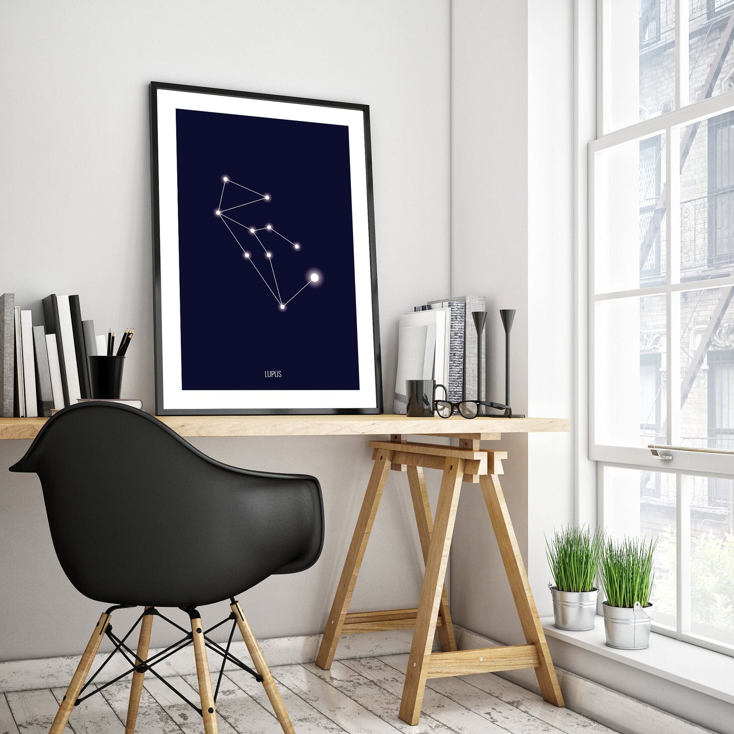 Wolf Constellation Poster, Lupus Constellation Poster, Wolf Zodiac Sign, Astronomy Poster, Wolf Constellation Gift